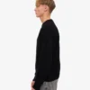 Jersey de cuello redondo oversize de lana merina - Negro intenso