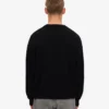 Jersey de cuello redondo oversize de lana merina - Negro intenso