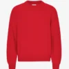 Jersey de cuello redondo oversize de lana merina - Rojo escarlata