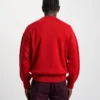 Jersey de cuello redondo oversize de lana merina - Rojo escarlata