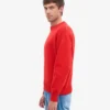 Jersey de cuello redondo oversize de lana merina - Rojo mandarina