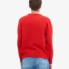 Jersey de cuello redondo oversize de lana merina - Rojo mandarina