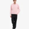 Jersey de cuello redondo oversize de lana merina - Rosa descolorido