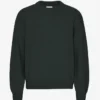 Jersey de cuello redondo oversize de lana merina - Verde cazador