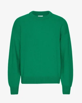 Jersey de cuello redondo oversize de lana merina - Verde Kelly