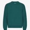 Jersey de cuello redondo oversize de lana merina - Verde océano
