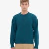 Jersey de cuello redondo oversize de lana merina - Verde océano