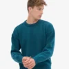 Jersey de cuello redondo oversize de lana merina - Verde océano