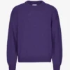 Jersey de cuello redondo oversize de lana merina - Violeta ultra