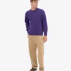 Jersey de cuello redondo oversize de lana merina - Violeta ultra