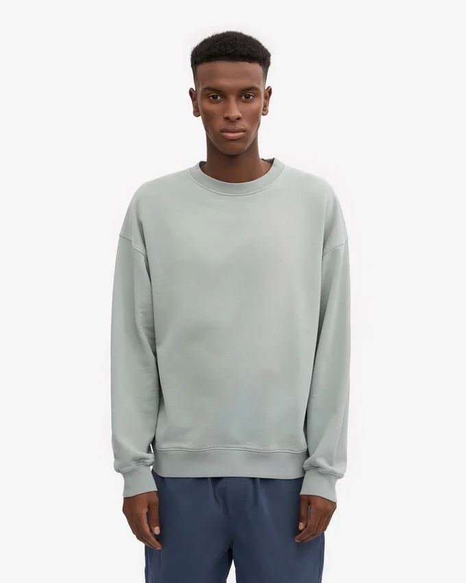 Jersey de cuello redondo oversize orgánico - Azul acero