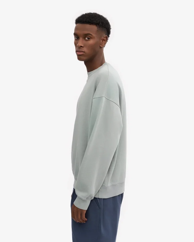 Jersey de cuello redondo oversize orgánico - Azul acero
