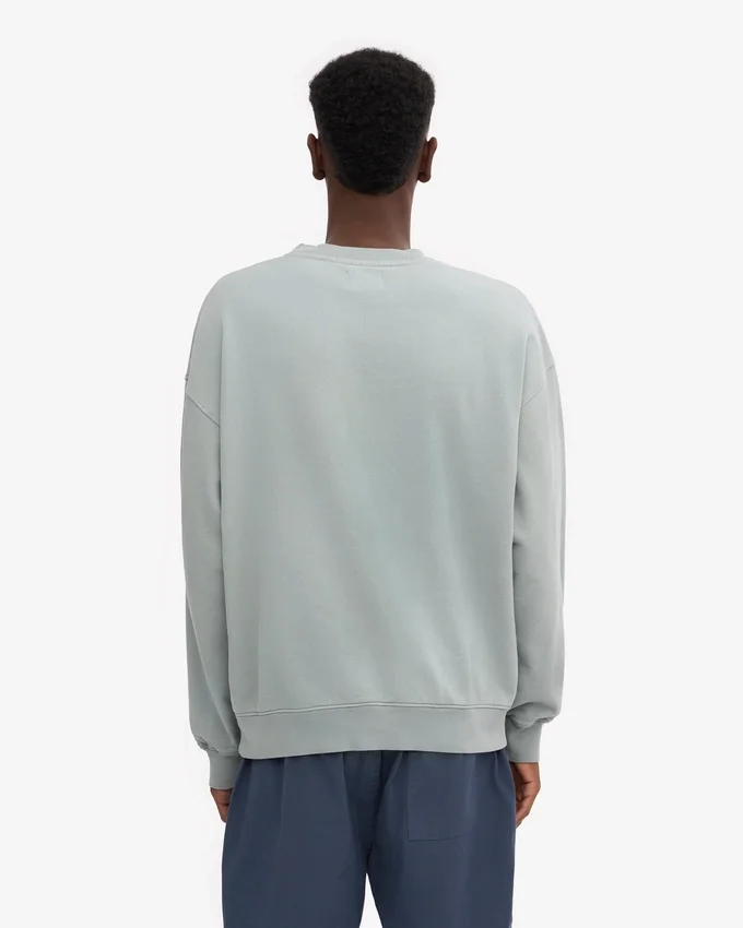 Jersey de cuello redondo oversize orgánico - Azul acero