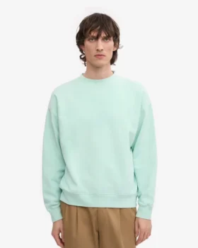 Jersey de cuello redondo oversize orgánico – Azul aguamarina claro