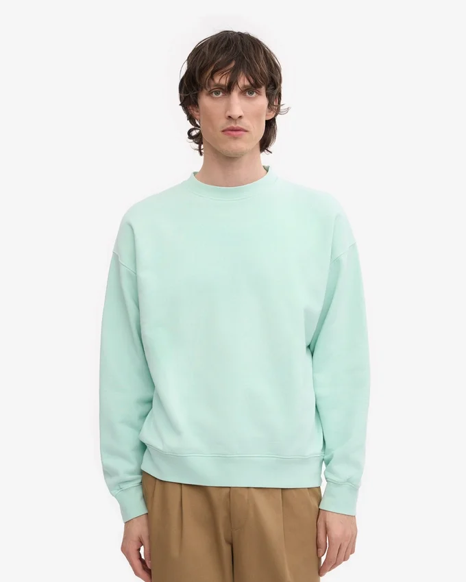 Jersey de cuello redondo oversize orgánico - Azul aguamarina claro