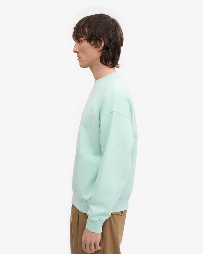 Jersey de cuello redondo oversize orgánico - Azul aguamarina claro