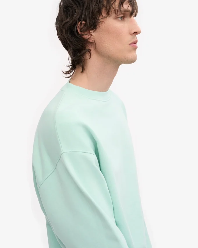 Jersey de cuello redondo oversize orgánico - Azul aguamarina claro