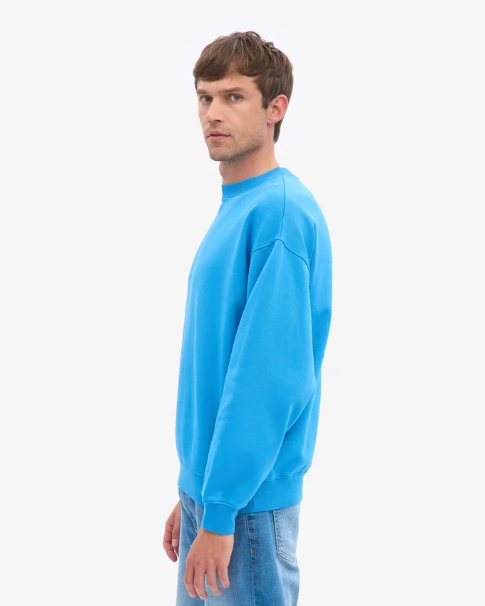 Jersey de cuello redondo oversize orgánico - Azul Pacífico