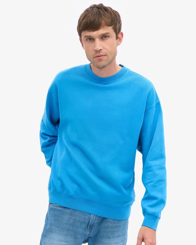 Jersey de cuello redondo oversize orgánico - Azul Pacífico
