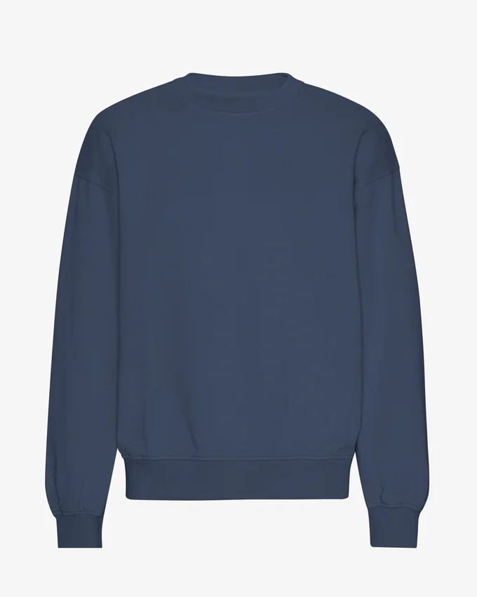Jersey de cuello redondo oversize orgánico - Azul petróleo