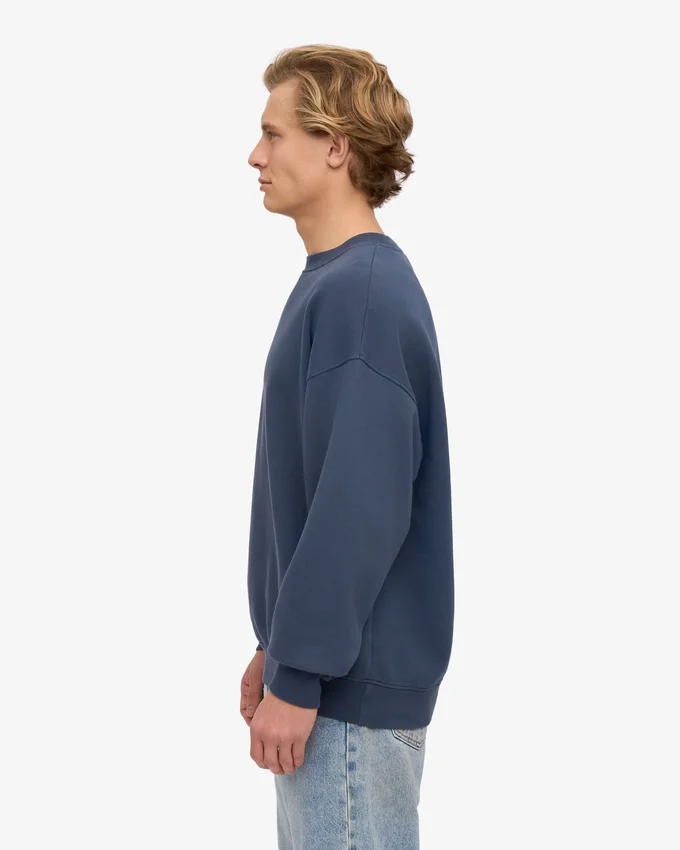 Jersey de cuello redondo oversize orgánico - Azul petróleo
