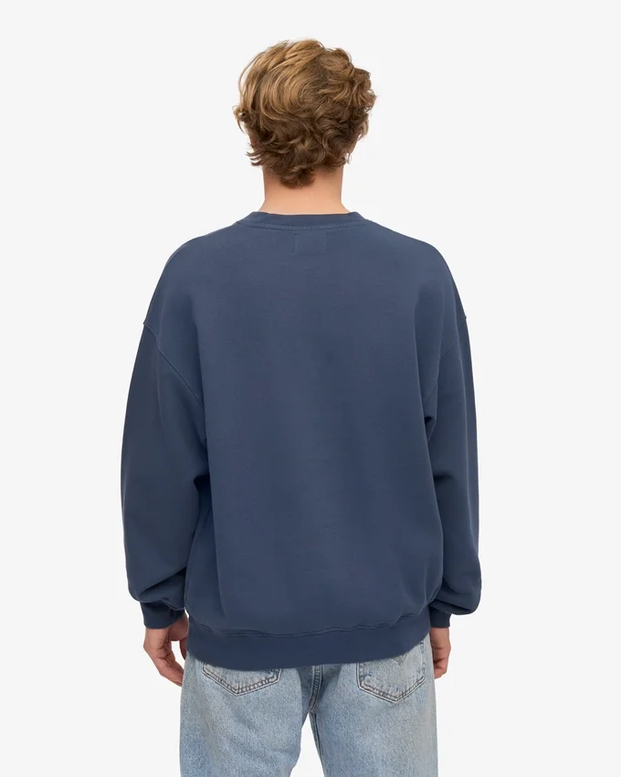 Jersey de cuello redondo oversize orgánico - Azul petróleo