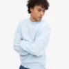 Jersey de cuello redondo oversize orgánico - Azul polar