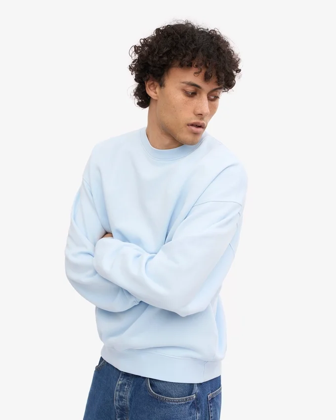Jersey de cuello redondo oversize orgánico - Azul polar