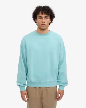 Jersey de cuello redondo oversize orgánico – Azul verdoso