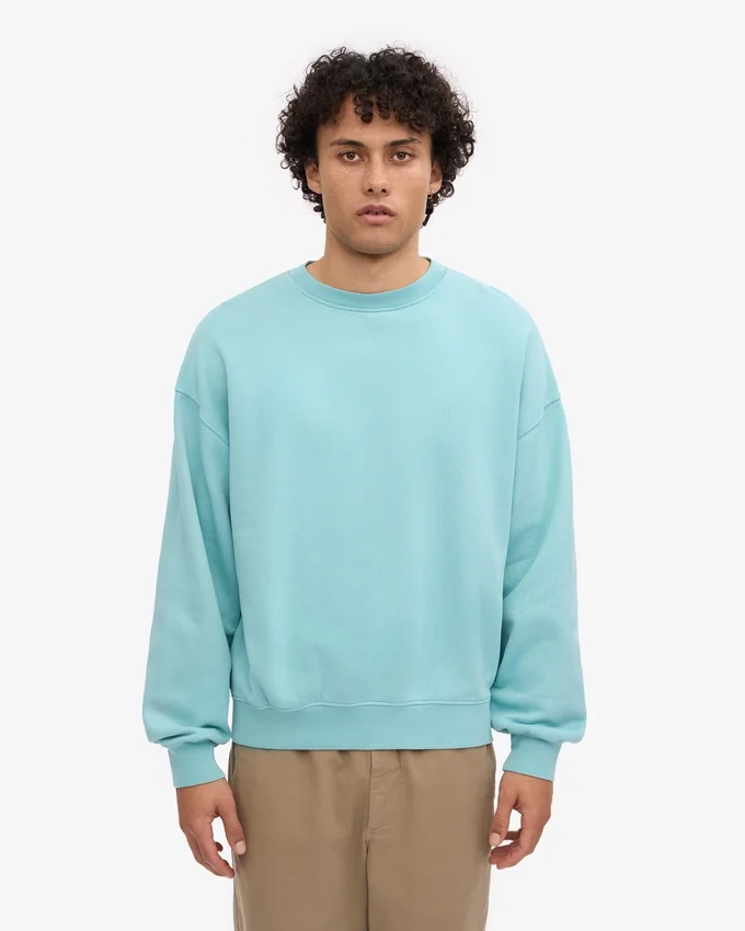 Jersey de cuello redondo oversize orgánico - Azul verdoso