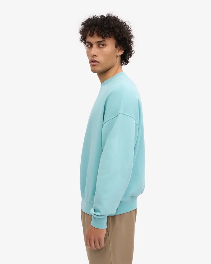 Jersey de cuello redondo oversize orgánico - Azul verdoso