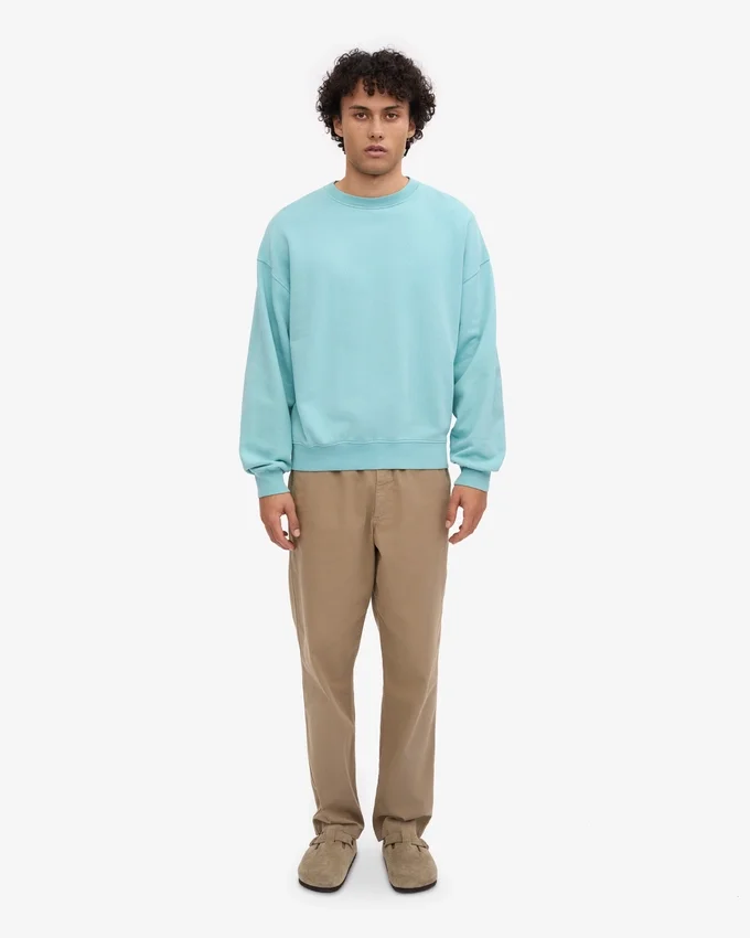 Jersey de cuello redondo oversize orgánico - Azul verdoso