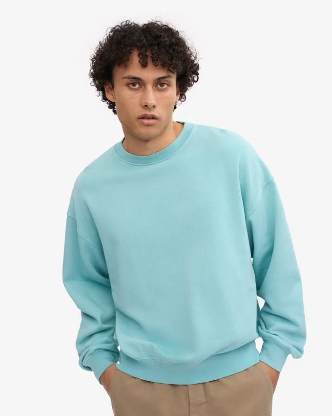 Jersey de cuello redondo oversize orgánico - Azul verdoso
