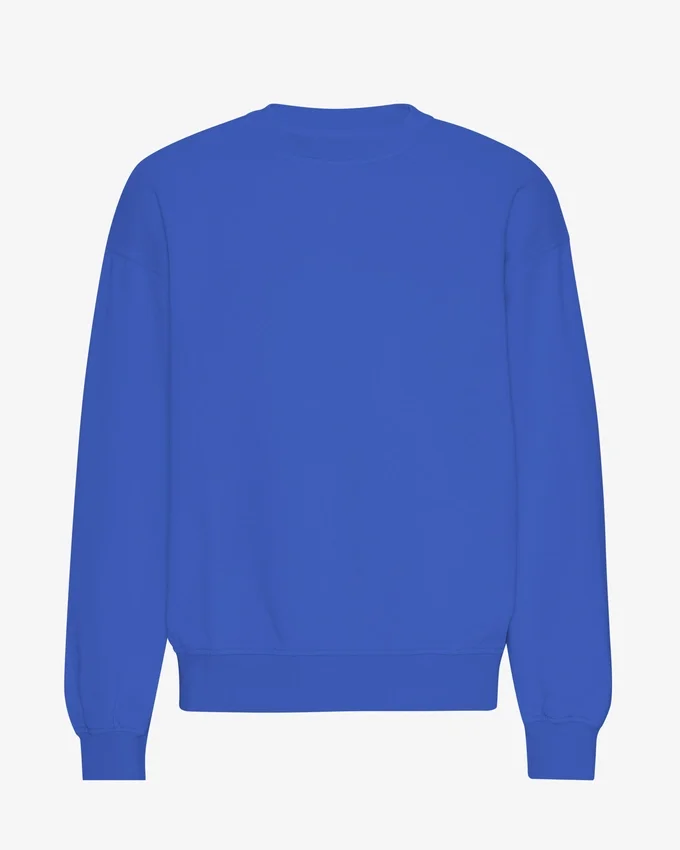 Jersey de cuello redondo oversize orgánico - Azul zafiro