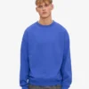 Jersey de cuello redondo oversize orgánico - Azul zafiro