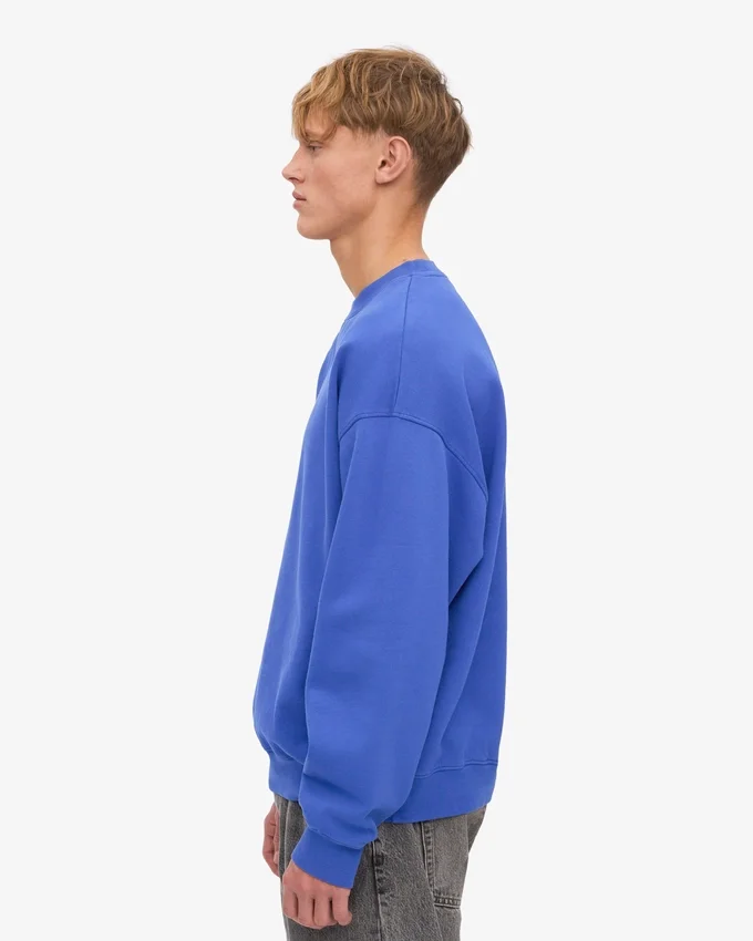 Jersey de cuello redondo oversize orgánico - Azul zafiro