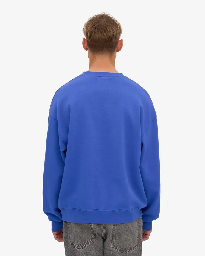 Jersey de cuello redondo oversize orgánico - Azul zafiro