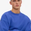 Jersey de cuello redondo oversize orgánico - Azul zafiro