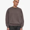 Jersey de cuello redondo oversize orgánico - Barro descolorido