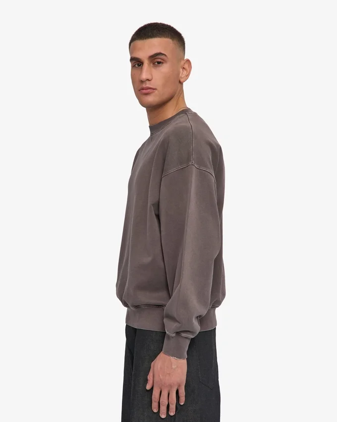Jersey de cuello redondo oversize orgánico - Barro descolorido