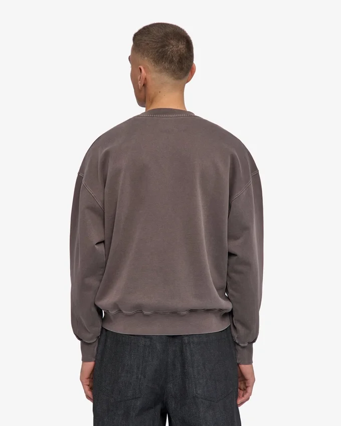 Jersey de cuello redondo oversize orgánico - Barro descolorido