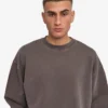 Jersey de cuello redondo oversize orgánico - Barro descolorido