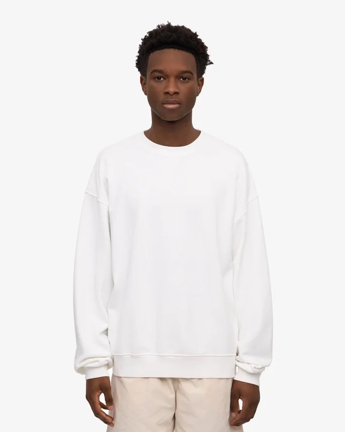 Jersey de cuello redondo oversize orgánico - Blanco óptico