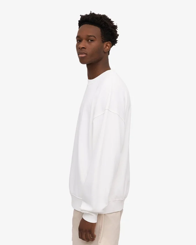 Jersey de cuello redondo oversize orgánico - Blanco óptico
