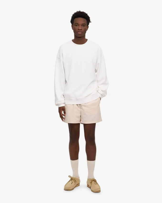 Jersey de cuello redondo oversize orgánico - Blanco óptico