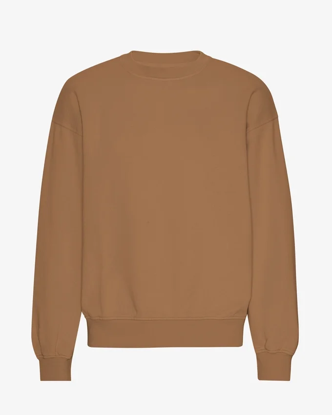 Jersey de cuello redondo oversize orgánico - Camello del Sáhara