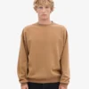 Jersey de cuello redondo oversize orgánico - Camello del Sáhara