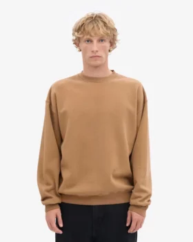 Jersey de cuello redondo oversize orgánico – Camello del Sáhara