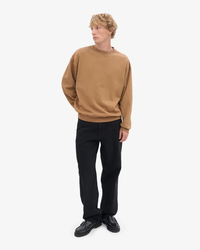 Jersey de cuello redondo oversize orgánico - Camello del Sáhara