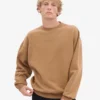 Jersey de cuello redondo oversize orgánico - Camello del Sáhara